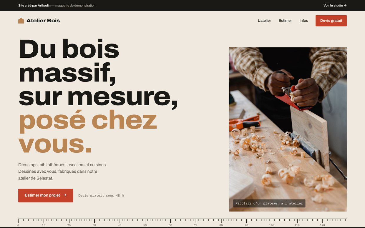 Site de la menuiserie Atelier Bois